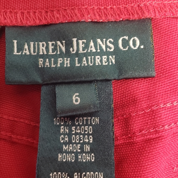 LAUREN JEAN CO RALPH LAUREN SZ 6 BRUSHED SOFT STRAIGHT LEG STRETCH RED JEAN - Picture 5 of 5